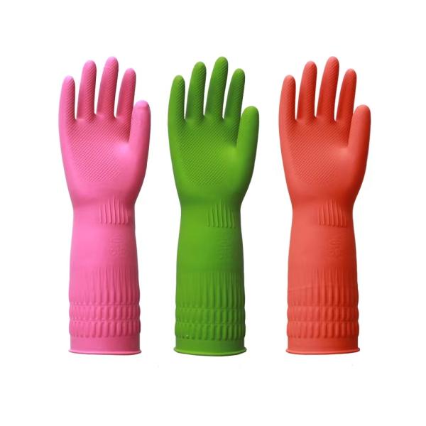 Natural Latex Extra Long Cuff Gloves 100G/Pair 38CM Kitchen Cleaning Glove