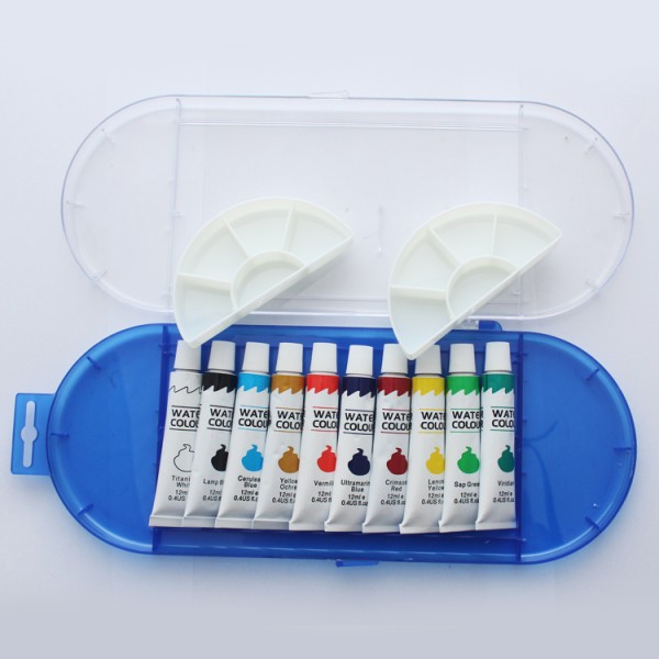 Wholesale custom10 color art painting PP box 12ml watercolor paint