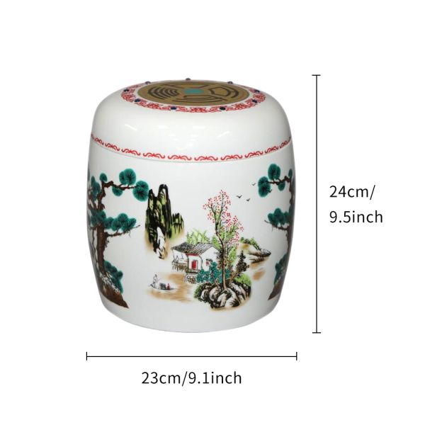 Custom Designs Ceramic Adult Urns Hand Painted Large Capacity Porcelain Cremation Urns