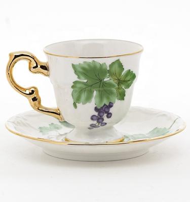 White New Bone Espresso Cup Afternoon Ceramic Tea Cups And Saucers