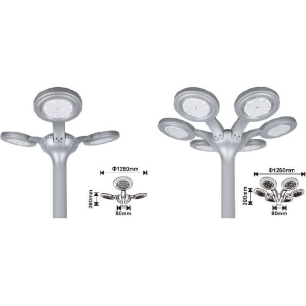 Алюминиевый солнечный уличный фонарь 33W / 5V 6500K с 3 огнями IP65 водонепроницаемый