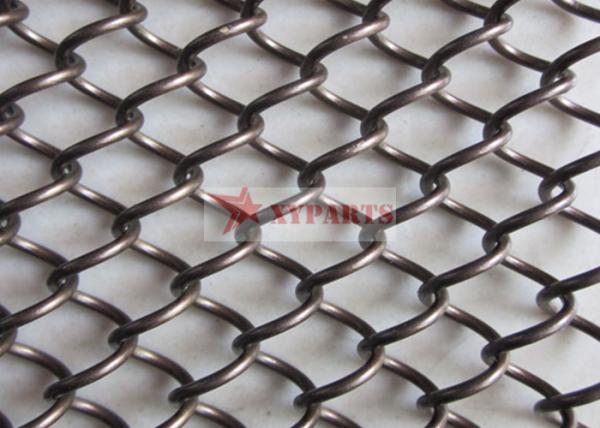 Aluminum Stainless Steel Copper Metal Coil Drapery Mesh For Interior Decoration