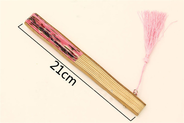 Сортированный вентилятор цветка Handheld складной изогнул вентиляторы ткани складывая с Tassel