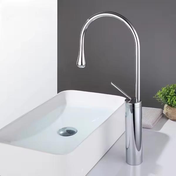 Luxury Single Handle Bathroom Faucet Mixer by Lizhen Hwa Design for Modern Wash Basin