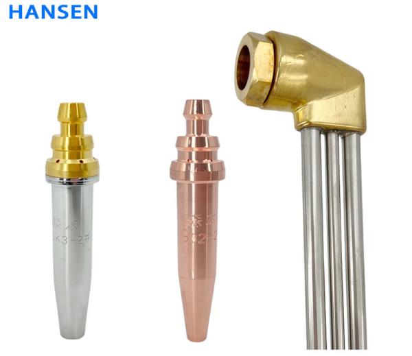 G02/G03-200 Equal Pressure 3 Tube Cutting Torch , Full Brass Body Anti-Backfire Gas Cutting Gun, Oxy Acetylene Propane Manual Blowpipe for Metal Cutting Welding Industrial Use