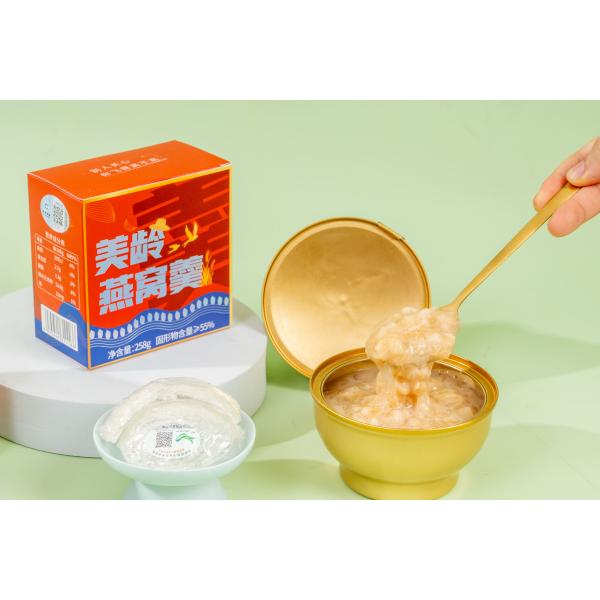Meiling Bird's Nest Porridge Reduz rugas e combate o envelhecimento Substituto nutricional de refeições, alimentos instantâneos