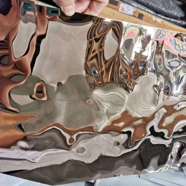 Лист водяной волны / водяной волны Узора нержавеющей стали 0,3 - 3,0 мм Серебро Золото Шампанское Розовое Золото Бронзовое