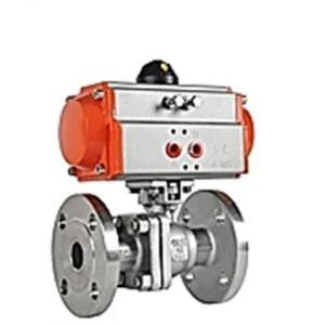 Stainless Steel Flange End Vacuum Ball Valve With Pneumatic Actuator DIN Standard