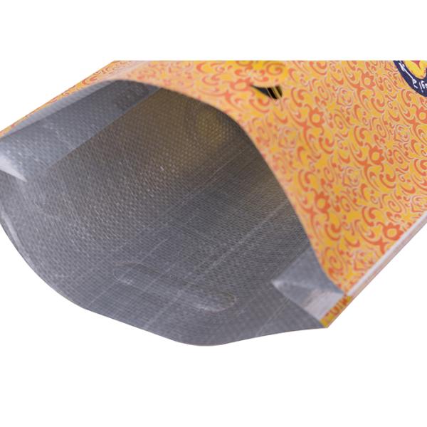 Side Gusset Aluminum Foil Bags Lamination PP Woven Sacks with Handle Thread Sewing