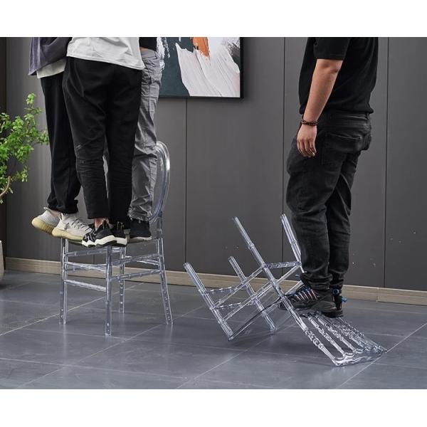 Chaise Chiavari en acrylique transparent, résine transparente, pour hôtel et salle à manger