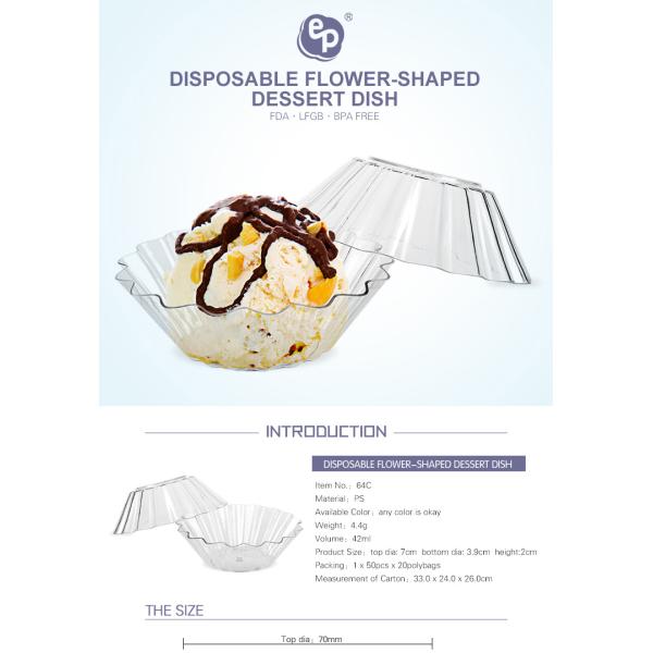 Food grade disposable dessert tableware PS plastic cake dish