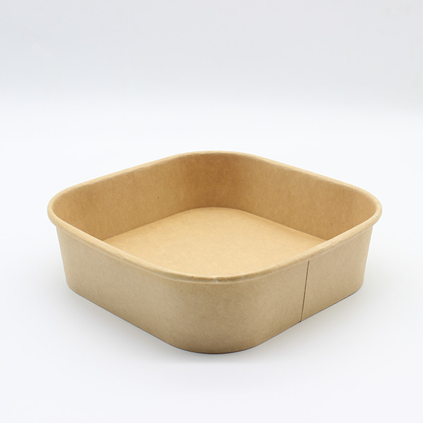 White Square Bottom Paper Bowl For Restaurants Cafes Food Trucks