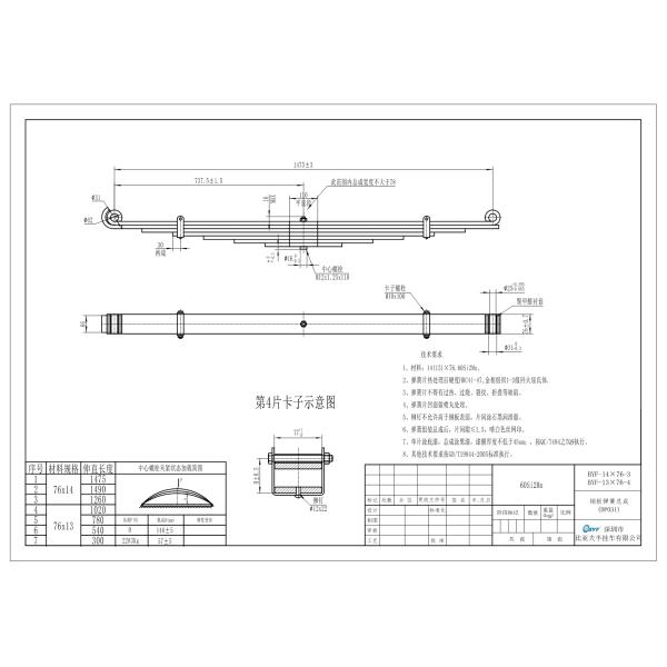 High Hardness 76×13-4 76×14-3 Double Eye Trailer Leaf Springs