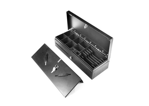 Metal Compact Cash Register / Lockable Cash Drawer 170A With 6 Adjustable Compartments