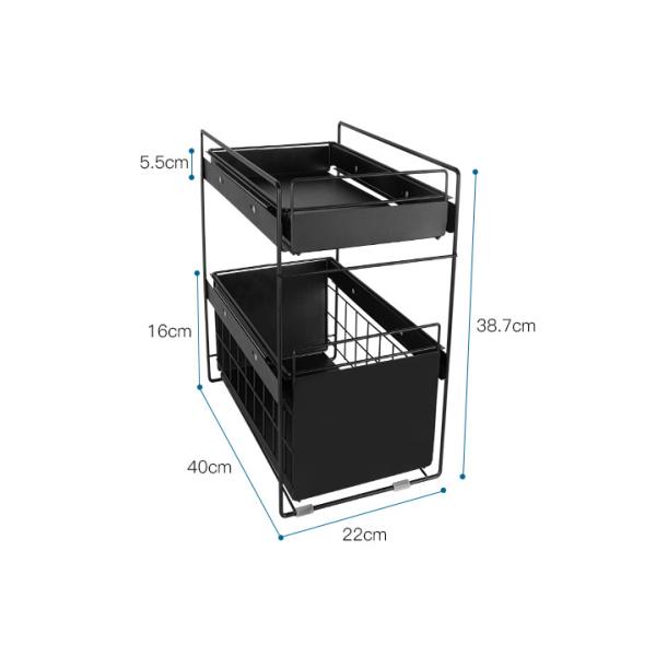 5KG Bearing 2 Tier Kitchen Organiser , Carbon Steel Seasoning Storage Rack