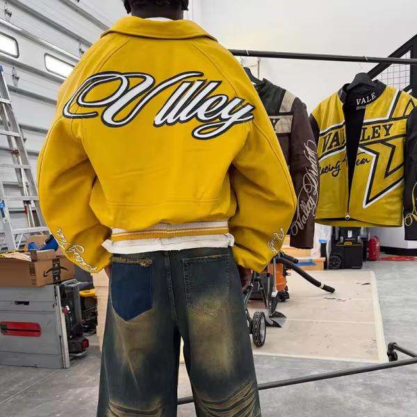 Custom Jacket Streetwear Fashion Embroidery Patch Leather Mens Jacket Plus Size Bomber Motorcycle Leather Jacket for Men