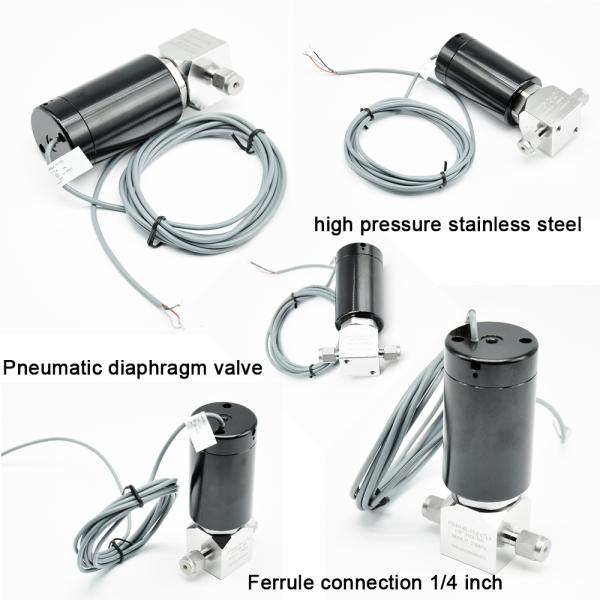 Válvula de diafragma neumática de acero inoxidable del gas de la pureza elevada 1/4 pulgada - alta presión