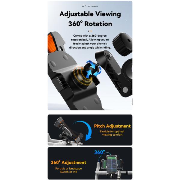 Motor de motocicleta Motor de motocicleta Porta móvil a prueba de golpes con un solo botón de bloqueo