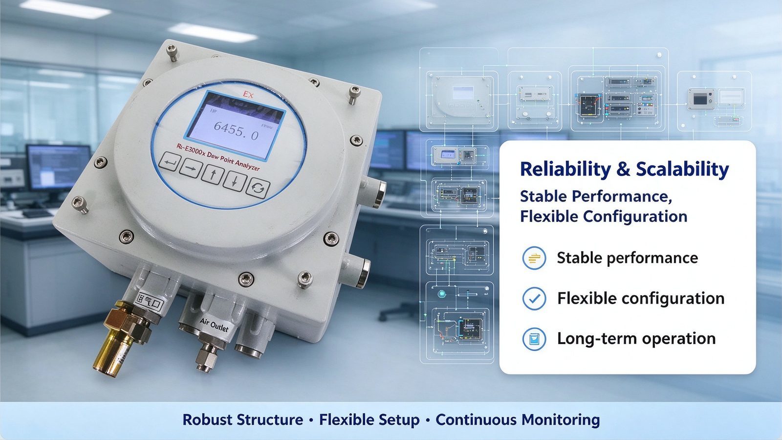 Portable Explosion Proof Gas Analyzer Dew Point Meter Micro Water Analyzer For Chemical Industry