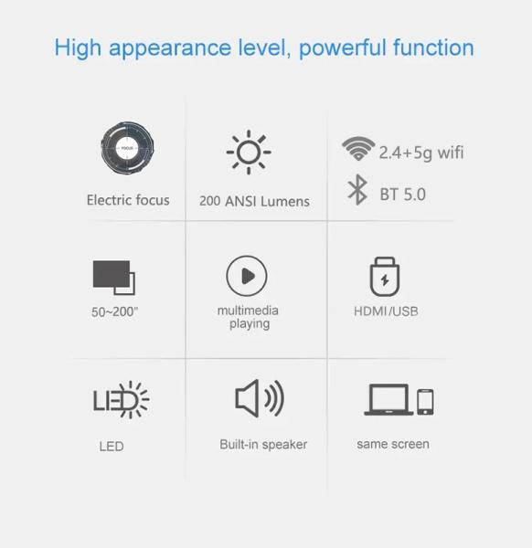 Electric Focus LED+LCD HDMI T300 Projector Multifunctional Portable With 4 LCD