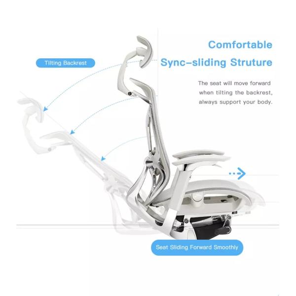 Ergonomic Swivel Grey Mesh Back Task Chair With 3D Armrest And Lumber Support