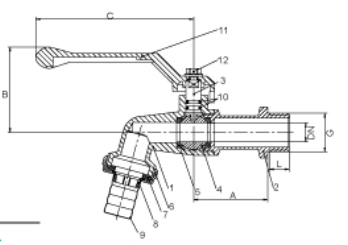 Brass Body And PVC Filter Rubber Gasket Brass Ball Bibcock Two Piece Body For Water