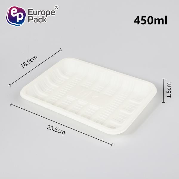 Customized Disposable plastic cornstarch compostable meat trays/food tray/fruit packaging tray for market