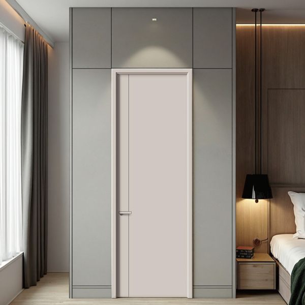 Paintless Surface Interior Solid Wood Door Soundproof With 48mm Door Leaf Thickness