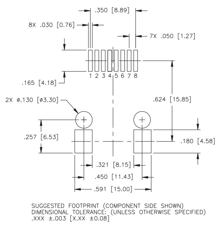 J0C-0003NL Single Port 10/100Base-TX Ethernet MagJack Surface Mount