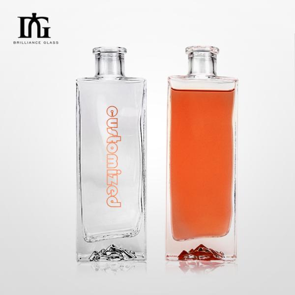 Custom 500ml Clear White Gin Vodka Tequila Liquor Glass Spirit Bottle with Cork