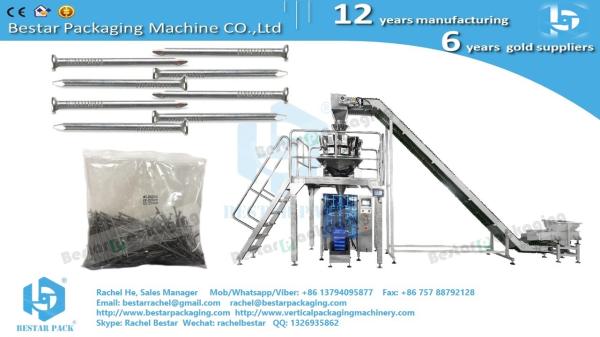 Hardware packing machine Bestar VFFS machine with 10 heads weigher BSTV-450AZ