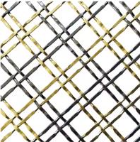 Decorative Metal Wire Mesh Antique Brass Architectural Woven Satin Brass Creative Grille for Hotel Lobby Cabinet Door Decoration