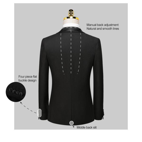 Customized Logo Printing Groom's Suit Slim Business Casual Green Fruit Collar Jacket