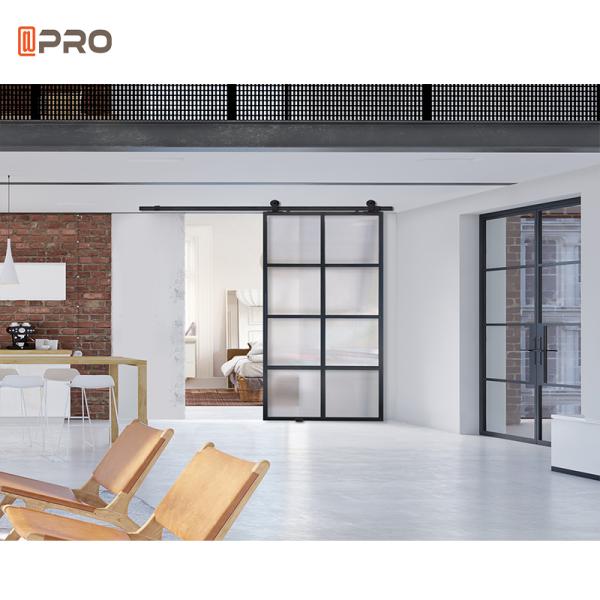 Black Soundproof Indoor Sliding Glass Shower Barn Doors