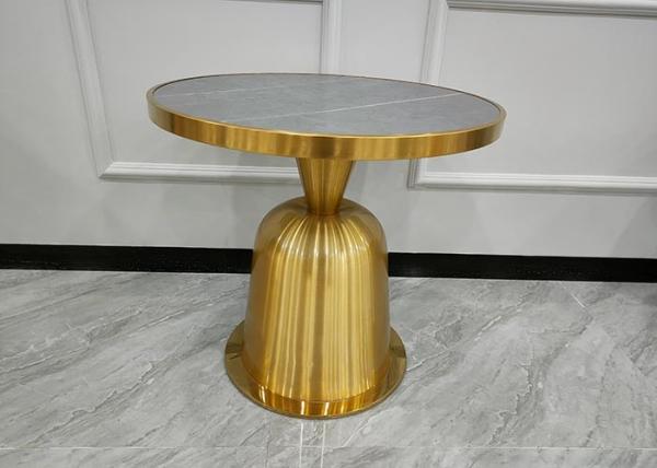 Rock Slab Covered Phnom Penh Gold Plated Coffee Table Diameter 60cm