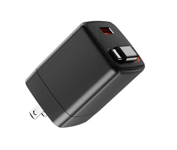 TurboVolt Dual Charging Adapter – USB-A & USB-C Wired Power Brick | 45W PD + QC3.0