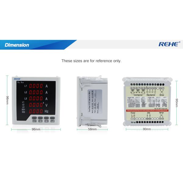 Slim model Three  phase multi amp volt Hz digital multi panel Meter 010v meter
