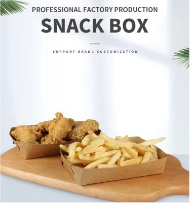 Disposable Kraft Paper Food Tray Boat Basket Take Away Box For Restaurant, Fast Food
