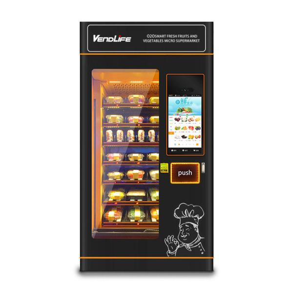 Máquina de venda automática quente comercial do alimento do vegetal de salada e do Único-armário totalmente automático dos frutos para o estilo 2021 novo