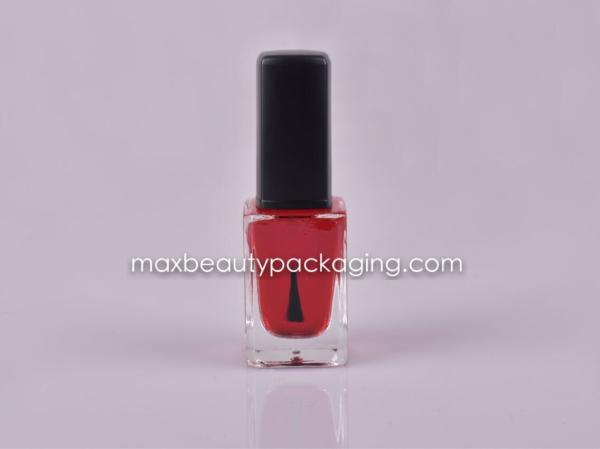 square nail polish cap and nail polish bottle 15ml shiny black cap nail polish packaging