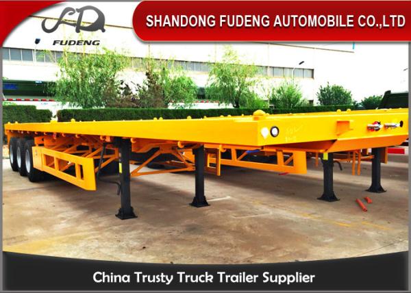 50000 Kilograms Payload Flatbed Cargo Trailer For 20ft / 40ft Container Deliver