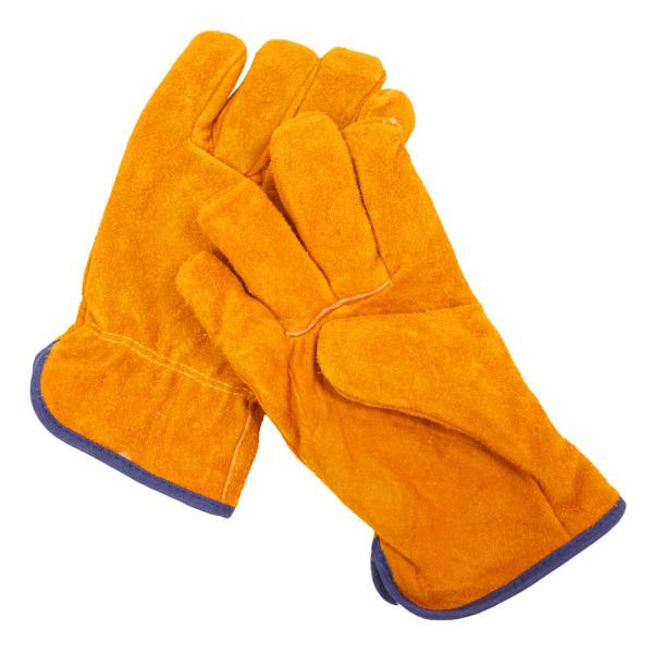 Winter Fleece Lined Leather Gloves  Yellow High Temperature BBQ Gloves