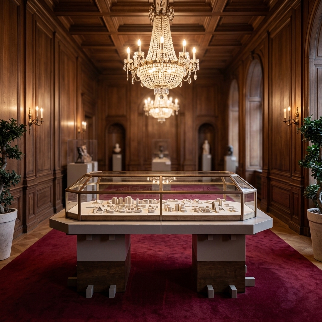 European-Style High-Transparency Glass Jewelry Display Case with LED Lighting Island Display Cabinet