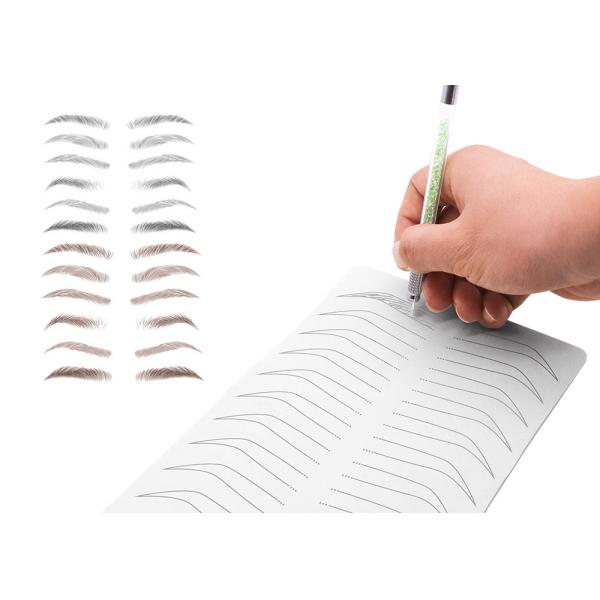 Silicone 1.5mm Inkless Permanent Makeup Practice Skin Milk White With Gold Lines