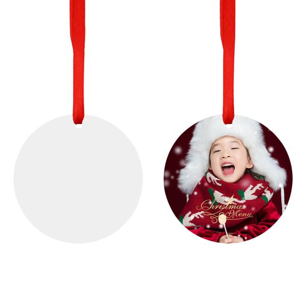 Sublimation Christmas Gifts Supply Double Sided Aluminum Sublimation Christmas Ornaments Blanks