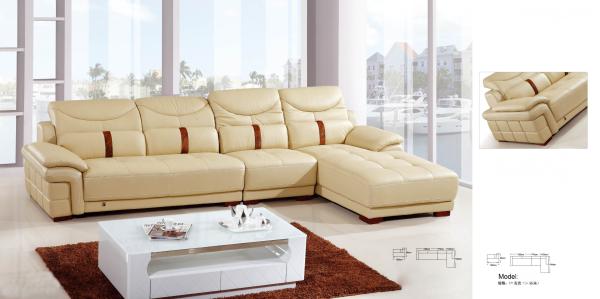 Leisure leather corner sofa 3+1+chaise h05
