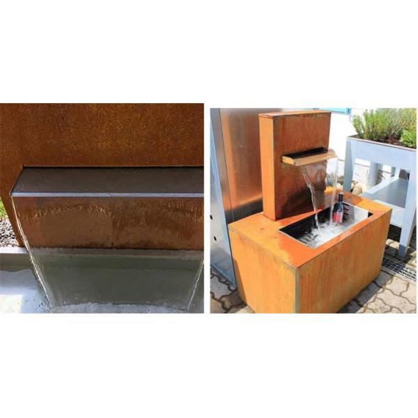 Free Standing Rusty Vertical Corten Steel Water Feature Fountain