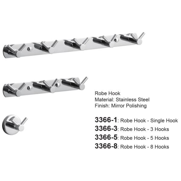 Multipurpose Stainless Steel Robe Hooks For Hanging Towels Coat Mirror Polishing Finish
