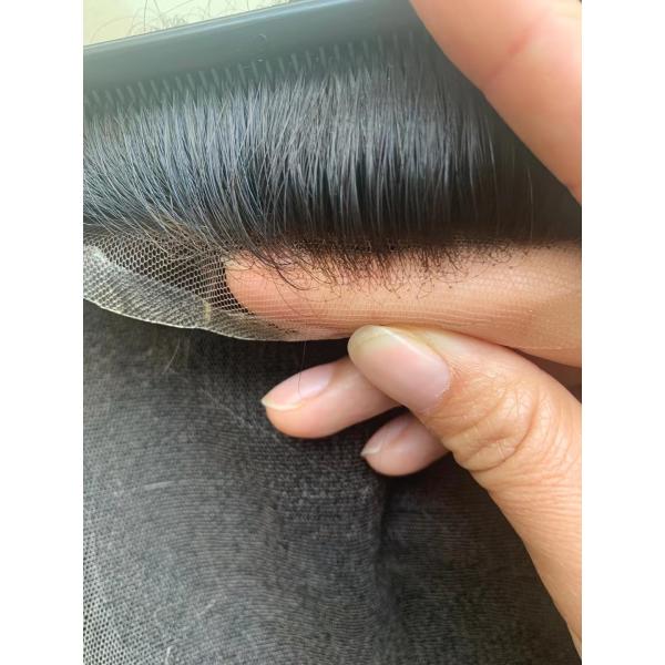 Super breathable Swiss lace bleached knots undetectable hairline Indian human hair toupee