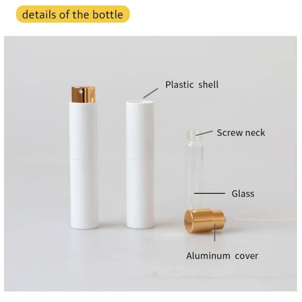 Атомизатор духов пустого косметического цвета флакона духов белого пластиковый Refillable